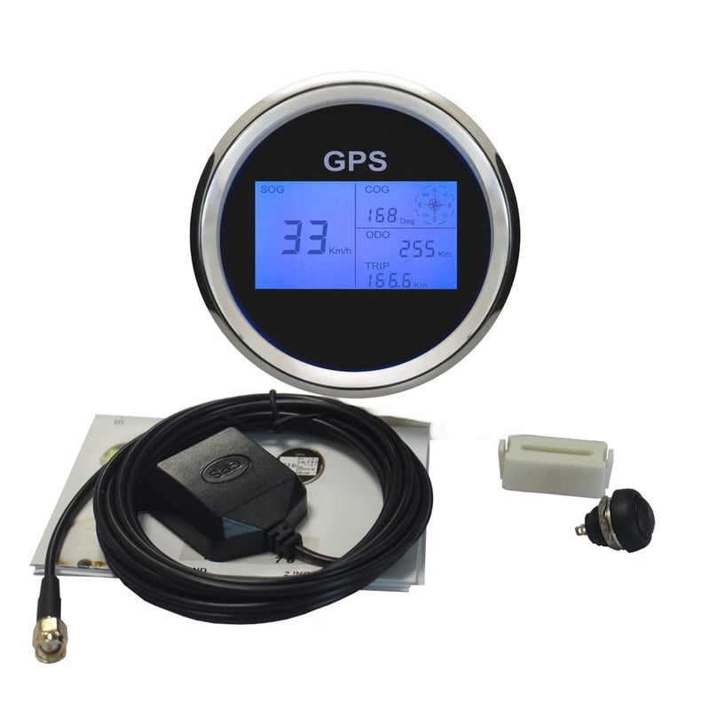 ELING 3 3/8" 85mm Digital GPS Speedometer LCD Speed Gauge Odometer Course Mileage Adjustable 7 Backlights for Boat Snowmobile Car Motorbike Truck IP67 Waterproof - Image 3